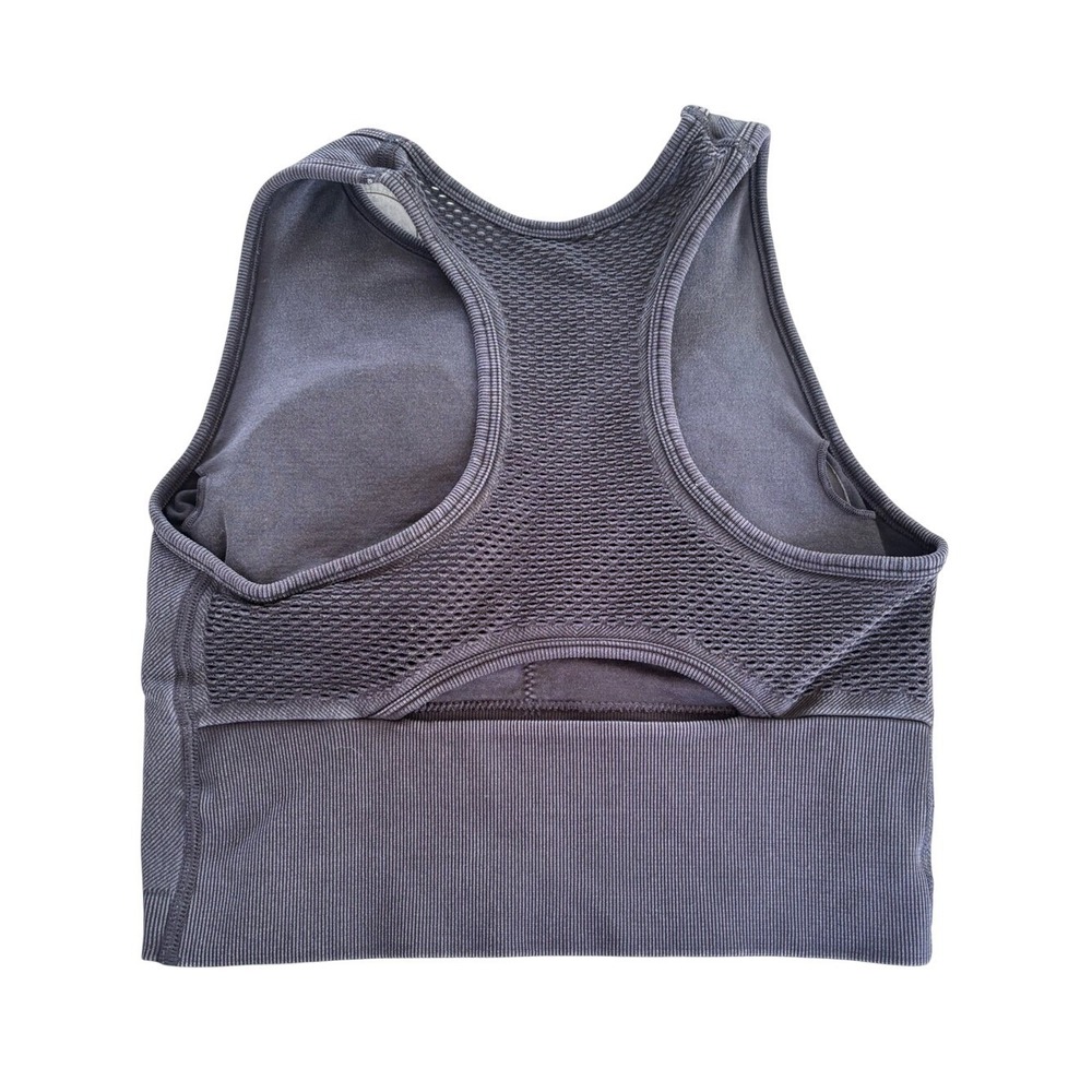 JoyLab Black Cropped Ribbed Sports Bra Women's size Medium Workout Running - Picture 2 of 2
